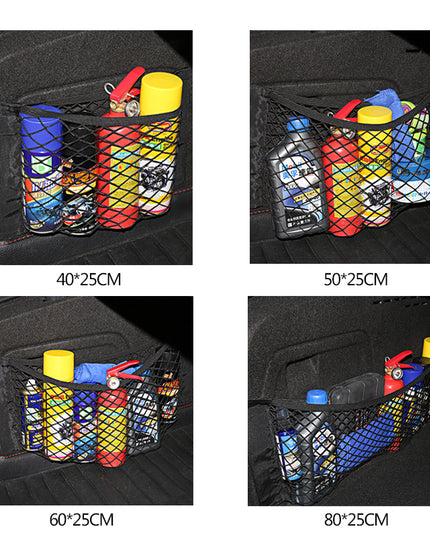 Car Back Rear Trunk Bag Organizer Mesh Net Auto Seat Back Storage Bag Pocket Universal Car Stowing Tidying Elastic String Net