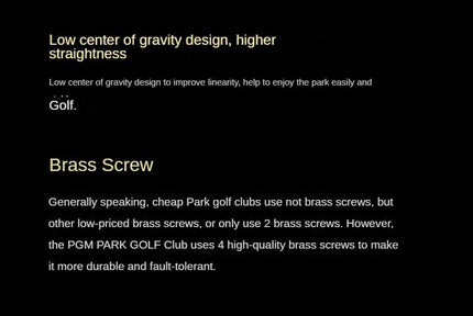 PGM Golf Clubs for Men and Women A Single Club in The Park Low Center of Gravity Putter Supplies TUG063