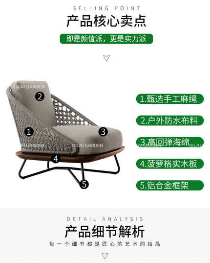 Lounge Terrace Sofa 3 Person Balcony Outdoor Sofa Garden Single Muebles De Jardin De Exterior Outdoor Patio Furniture