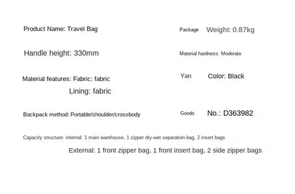 GOLF Man Travel Bags Hand Luggage Luxury Large Capacity Travel Tote Bags Men Waterproof Storage Handbag with Shoulder Strap 2024