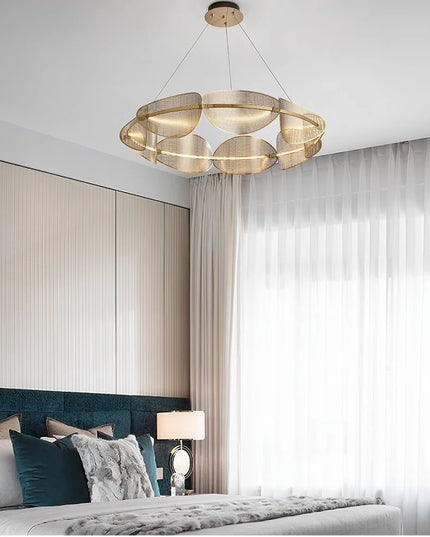 Modern leaf chandelier luxury designer Acrylic ring light Dining Room Home Bedroom Kitchen Hanging Lights Decor sofa living room