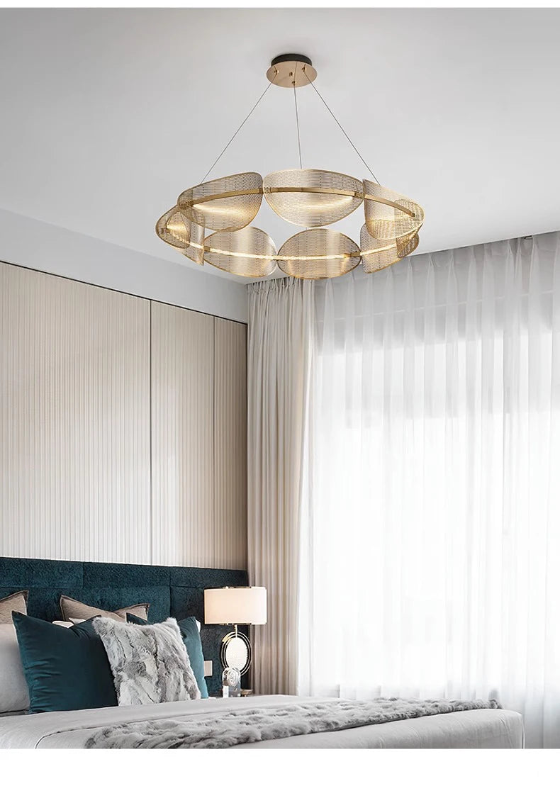 Modern leaf chandelier luxury designer Acrylic ring light Dining Room Home Bedroom Kitchen Hanging Lights Decor sofa living room