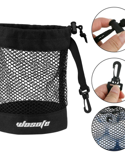 1pc  Black Golf Ball Pouch Bag, with High Quality Mesh Nylon and Hanging Plastic Clip,Convenient To Hang On Golf Bag