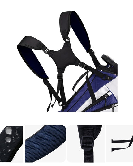 G92F Golf Bag Backpack Straps Thicken Padded Golf Carrying Bag Strap Adjustable Black Double Shoulder Straps Easy to Use