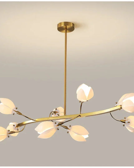 Modern Luxury French Creamy Wind Ceramic Chandelier Living Dining Room Bedroom Led Pendant Lamp Home Decor Hanging Light Fixture
