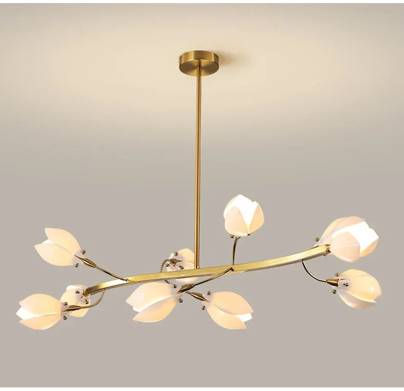 Modern Luxury French Creamy Wind Ceramic Chandelier Living Dining Room Bedroom Led Pendant Lamp Home Decor Hanging Light Fixture