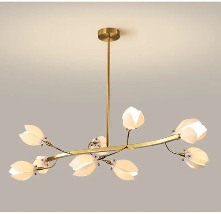 Modern Luxury French Creamy Wind Ceramic Chandelier Living Dining Room Bedroom Led Pendant Lamp Home Decor Hanging Light Fixture