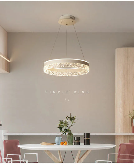 Modern LED Chandelier For Living Room Dining Room Bedroom Study Ring Ceiling Pendant Lamp Lustre Room Decorative Lighting Lamp
