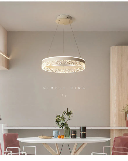Modern LED Chandelier For Living Room Dining Room Bedroom Study Ring Ceiling Pendant Lamp Lustre Room Decorative Lighting Lamp