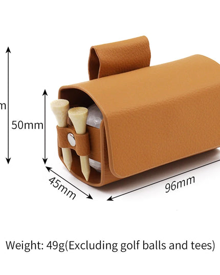 Golf Pouch Bags Travel Case Golf Ball Bag Portable Waist Storage Bag PU Leather For 2Pcs Golf Balls Holds  And 4 Golf Tees Bag