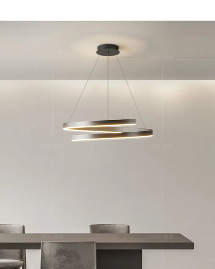 Modern LED spiral chandelier is suitable for living room dining room bedroom study villa home decoration lighting room decoratio