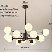 Modern Glass led Chandelier Lighting Ceiling Chandeliers Light For Dining Living Room Bedroom Kitchen Indoor Lustre Fixture Lamp