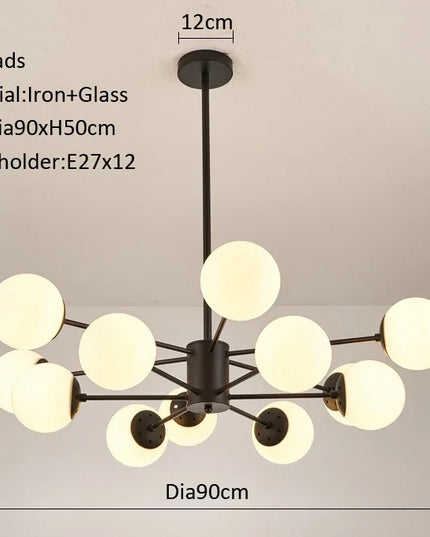 Modern Glass led Chandelier Lighting Ceiling Chandeliers Light For Dining Living Room Bedroom Kitchen Indoor Lustre Fixture Lamp