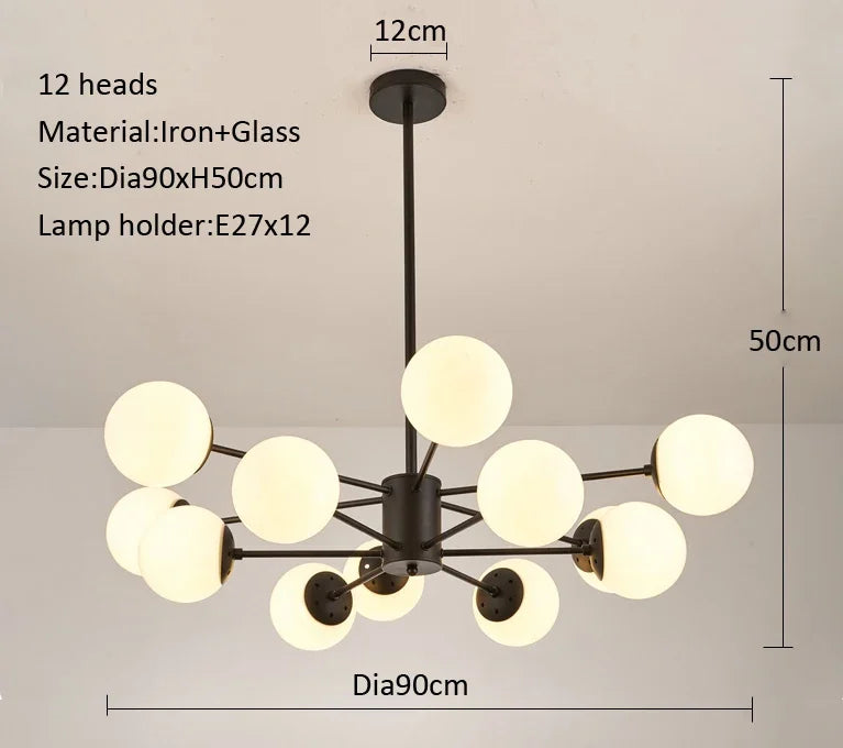 Modern Glass led Chandelier Lighting Ceiling Chandeliers Light For Dining Living Room Bedroom Kitchen Indoor Lustre Fixture Lamp