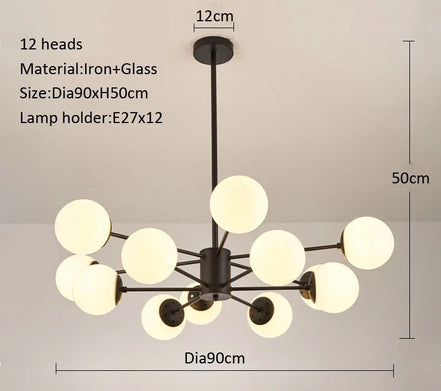 Modern Glass led Chandelier Lighting Ceiling Chandeliers Light For Dining Living Room Bedroom Kitchen Indoor Lustre Fixture Lamp