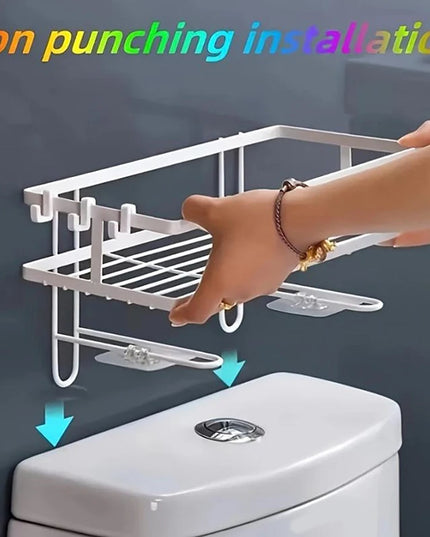 Space Saver Over Toilet Shelf, No Drill Bathroom Organizer for Towels & Toiletries,Maximizes Vertical Storage in Small Bathrooms