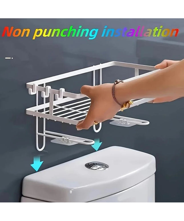 Space Saver Over Toilet Shelf, No Drill Bathroom Organizer for Towels & Toiletries,Maximizes Vertical Storage in Small Bathrooms