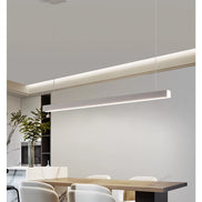 Modern LED linear chandelier for dining room office white bar pendant lights kitchen island lighting black minimalist lamp