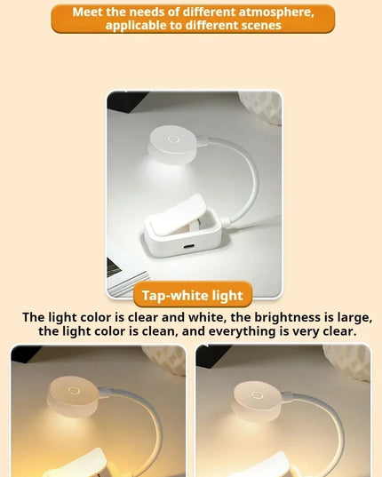 Led Table Lamp USB Rechargeable Night Light With Folding Clamp Study Stand Read Lamp Touch 3 Modes Dimming Eye Protection Light