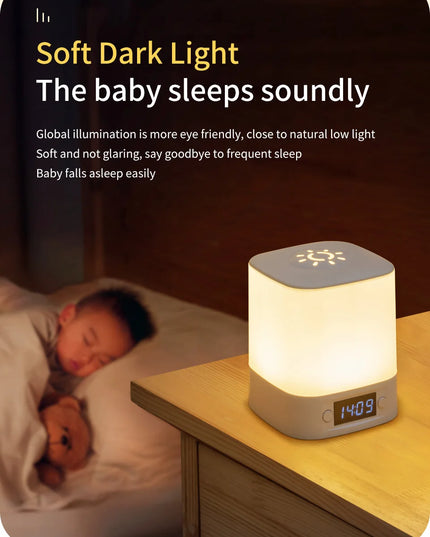 LED Night Lamp Rechargeable Table Lamp Clock Display Soft Sleeping Lamp Touch Switch Bedside Lamp for Bedroom Decor
