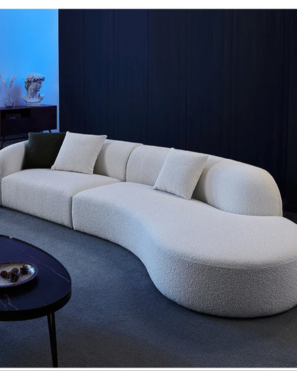 curved sofa modern minimalist living room large apartment concubine light luxuryinsWind shaped corner fabric sofa
