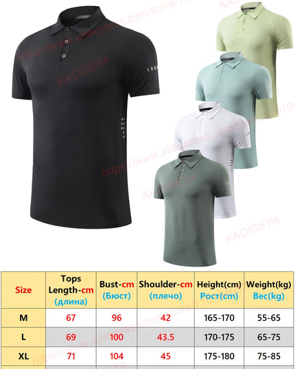 Golf Lapel Sport Short Sleeve Outdoor Trainning Reflective Running Breathable Tee Solid Quality Tennis Gym Fashion Jerseys