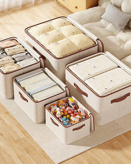 Foldable Clothes Storage Box, Closet Organizer Container with Handle and Zipper,Suitable for Wardrobe, Closet,Blanket (Washable)