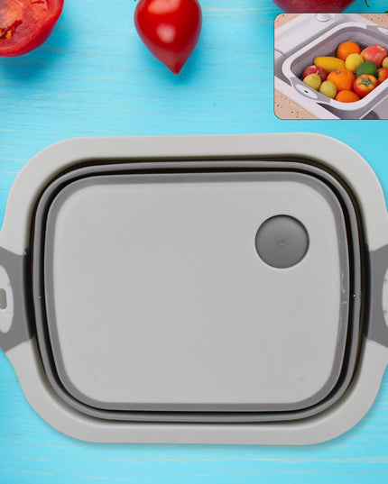 0098a Collapsible Cutting Board With Dish Tub Basket