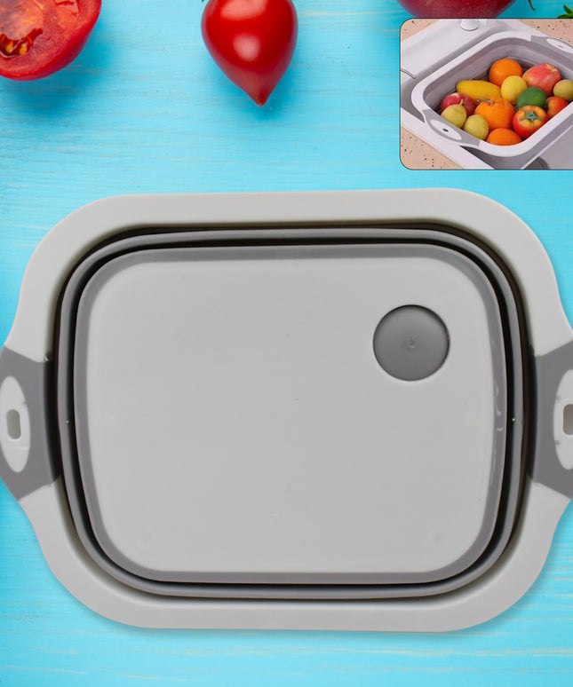 0098a Collapsible Cutting Board With Dish Tub Basket