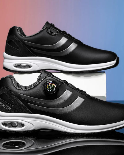 Golf Shoes Air Cushion Men Sports Running Driving Shoes Breathable Lightweight Comfortable Athletic Nonskid Rotating Sneakers