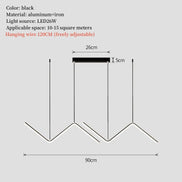 Modern LED irregular long chandelier adjustable chandelier dining room bedroom kitchen home decoration lighting