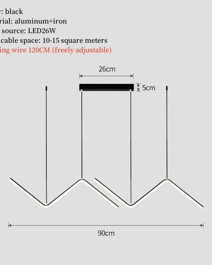 Modern LED irregular long chandelier adjustable chandelier dining room bedroom kitchen home decoration lighting