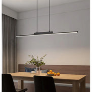 Modern LED Chandelier Featuring Minimalist Linear Panel Design 80/100cm Textured Pendant Light For Dining Rooms Bedrooms  Studie