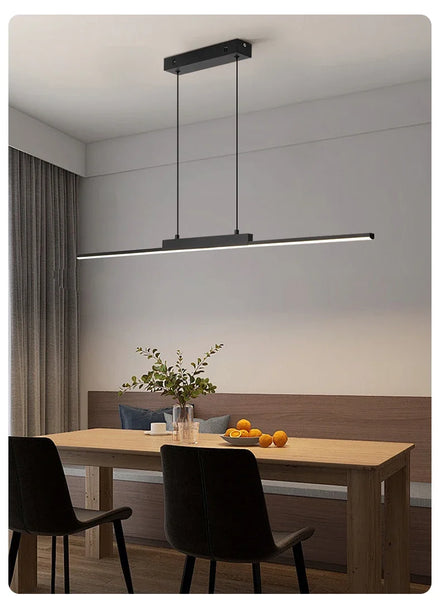 Modern LED Chandelier Featuring Minimalist Linear Panel Design 80/100cm Textured Pendant Light For Dining Rooms Bedrooms  Studie