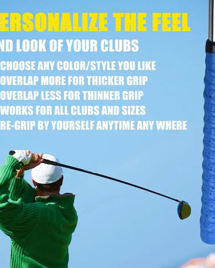 PU Leather Golf Club Grip Tape, Non-Slip Sweatproof, Quick and Easy Replacement, Enhances Swing Stability