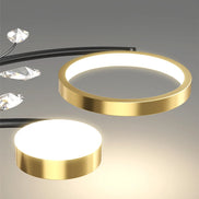 Modern Led Chandelier Gold Aluminum Luxury Pendant Lights For Living Room Bedroom Study Room K9 Crystal Decorative Lamps 90-260V