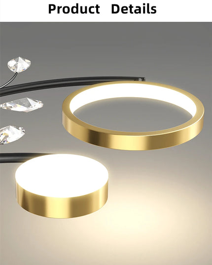 Modern Led Chandelier Gold Aluminum Luxury Pendant Lights For Living Room Bedroom Study Room K9 Crystal Decorative Lamps 90-260V