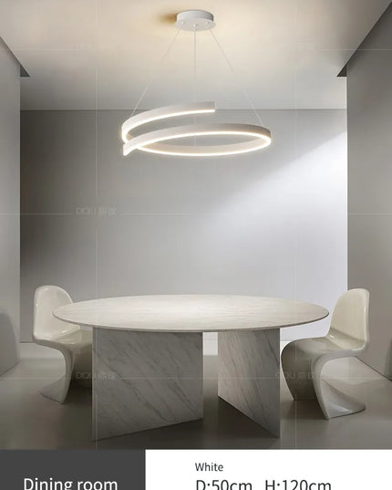 Modern LED spiral chandelier is suitable for living room dining room bedroom study villa home decoration lighting room decoratio