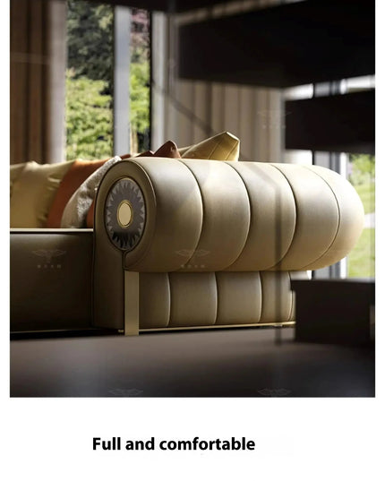 Italian Leather Living Room Sofas Minimalist Luxury Modern Design Sofa Multifunctional Elegant Meuble De Salon Home Furniture