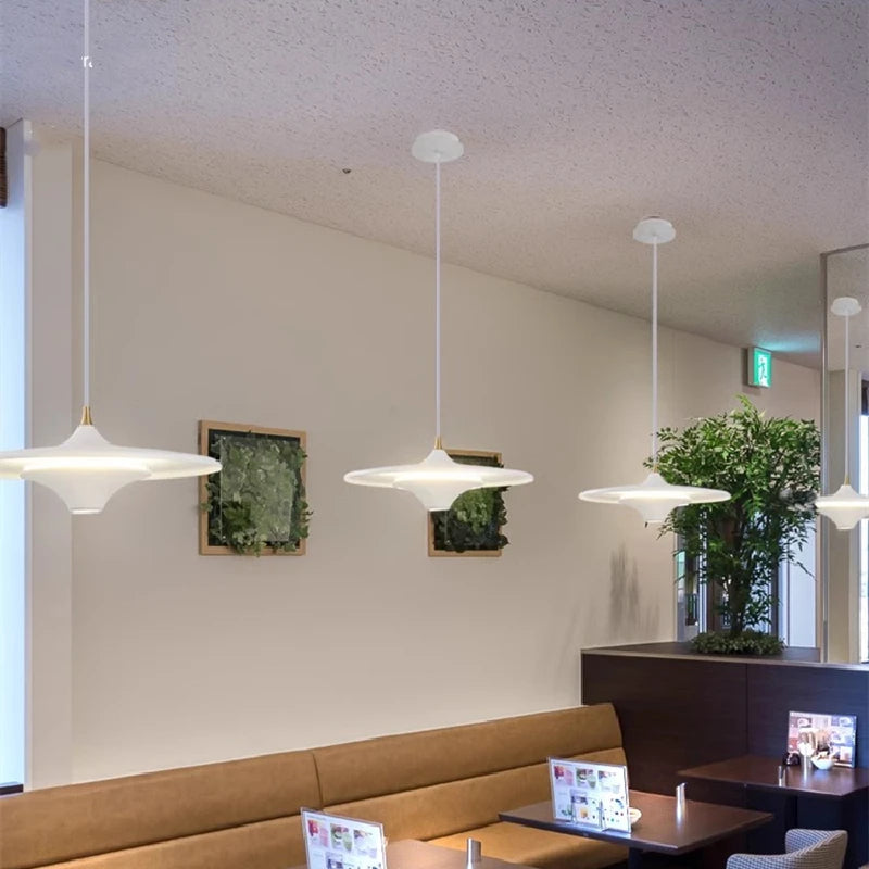 Modern Restaurant LED Chandelier Ceiling Pendant Light Dining Table Hanging Lamp Home Decor 1 Head UFO Indoor Lighting Fixture