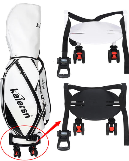 Universal Golf Bag Mobile Tray - Heavy-duty Rotating Wheel Trolley with Detachable Base Plate, Suitable for 8-10 Inch Golf Bags