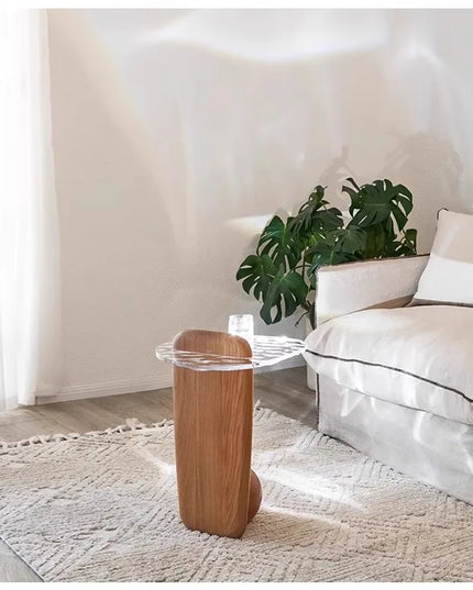 Nordic style living room side few modern simple sofa side solid wood corner few