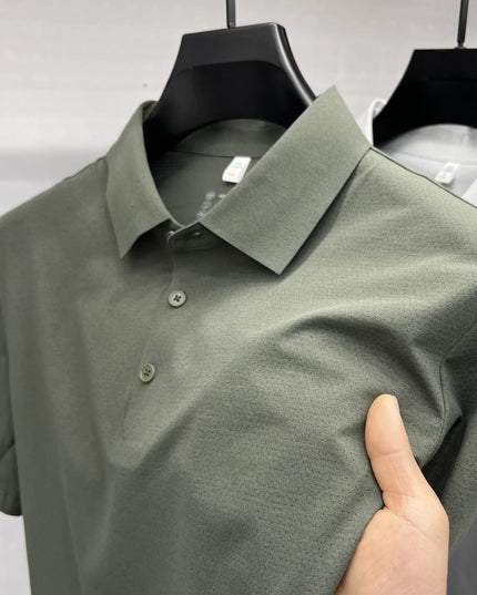 Top Brand Quality Mesh Fabric Sports Polo Shirt -Men's Wrinkle-resistant Breathable Ultra-stretch Golf Shirt Top and Tees
