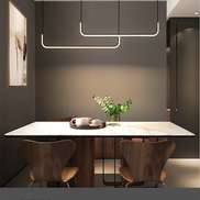 Modern LED Strip Chandelier Light Restaurant Kitchen Decor Ceiling Gold Hanging Pendants Living Room Lighting Indoor Lamp Lustre