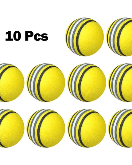 10PCS Foam Golf Balls Indoor Swing Training Practice Balls Rainbow Sponge Balls Golf Beginners Flexible Training Aid Accessories