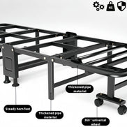 1 Dust Cover for a Folding Bed or 1 Folding Bed, Multifunctional Tech Fabric with High-Density Foam Mattress, Compact Storage Space, Single Bed, Folds into a Quarter, Easy to Assemble, with Wheels, Lightweight, Portable Iron