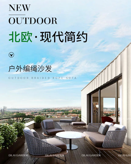 Lounge Terrace Sofa 3 Person Balcony Outdoor Sofa Garden Single Muebles De Jardin De Exterior Outdoor Patio Furniture