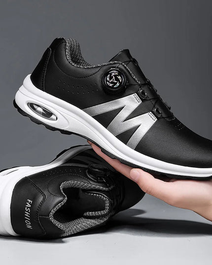 Golf Shoes Air Cushion Men Sports Running Driving Shoes Breathable Lightweight Comfortable Athletic Nonskid Rotating Sneakers
