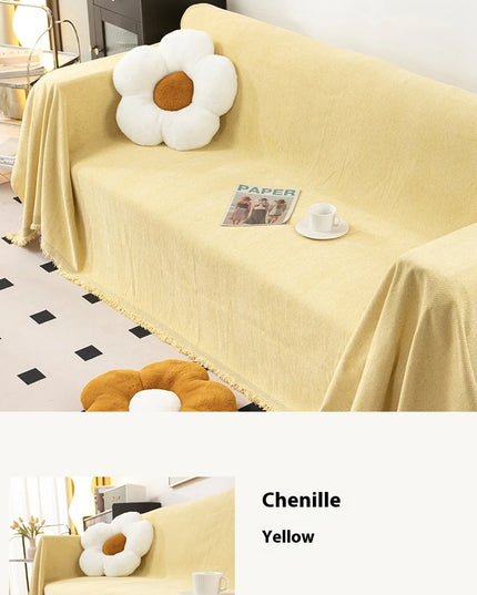 Home Sofa Cover With Tassel Living Room Sofas Blanket Cover Sofa Cover Seat 3 Seater Sofa Blanket Cover Beige