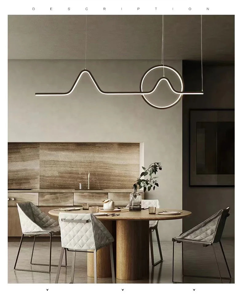 Modern LED Ceiling Chandelier Dining Table Indoor Lighting Chandeliers Kitchen Pendant Light Living Room Decoration Hanging Lamp